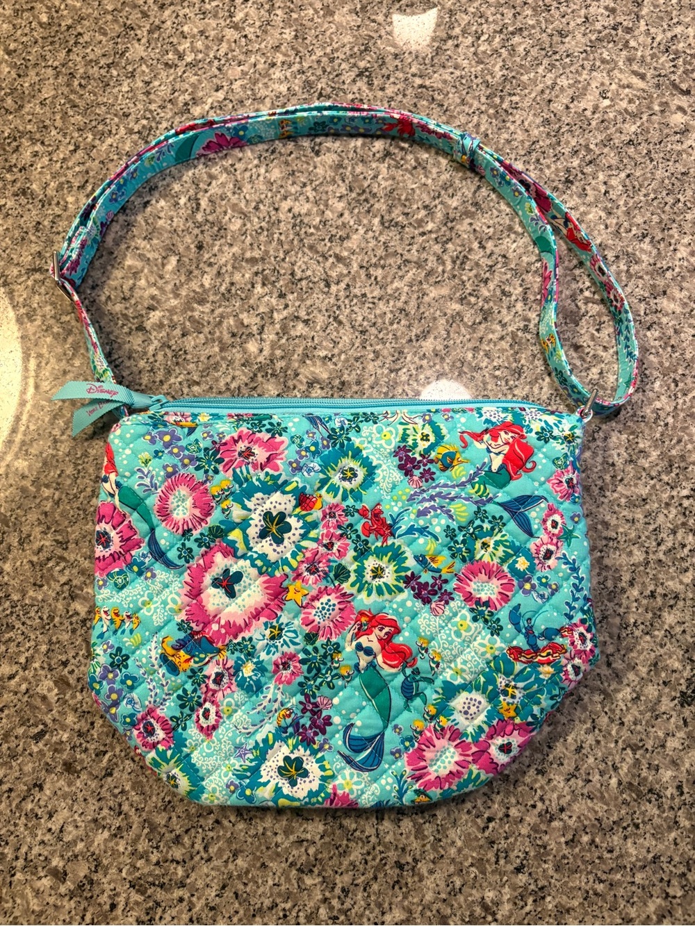 Disney Ariel Floral Quilted Bucket Crossbody Bag